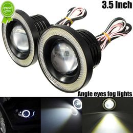 Nuevo 2 uds 3,5 pulgadas 12V coche COB 1200LM 30W luz LED antiniebla DRL Ojo de Ángel Blanco bombillas de señal de conducción luz diurna parte