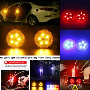 Nouveau 2pcs 5 LEDS Car ouverture de porte avertissement de la lampe flash Indication de sécurité sans fil.