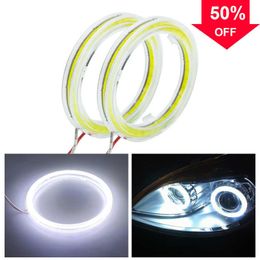 Nouveau 2 pièces 60mm-120mm LED anges cercle phare de voiture moto anneau ouverture lampe Automobile COB LED lumières