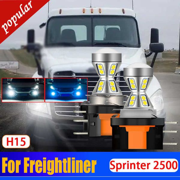 Nuevo 2 uds Auto Canbus sin Error H15 LED DRL señal frontal bombillas de luz diurna lámpara de circulación diurna para Freightliner Sprinter 2500 3500 2019