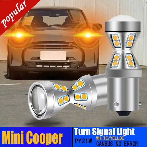 Nouveau 2 pièces Canbus sans erreur LED clignotants ampoules PY21W BAU15S pour Mini Cooper R56 2006-2013 Clubman R55 coupé R58 Roadster R59