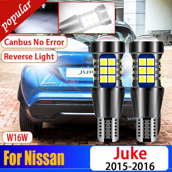 Nuevo 2 uds coche Canbus sin errores 921 LED luz de marcha atrás W16W T15 bombillas de respaldo para Nissan Juke 2015 2016