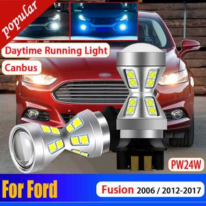 Nouveau 2 pièces voiture Canbus sans erreur lampe de jour Super lumineuse PW24W phare DRL feux de jour ampoules pour Ford Fusion 2006 2012-2017