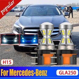 Nieuwe 2 Stuks Auto Canbus H15 Led Drl Front Signaal Dag Gloeilampen Dagrijlichten Voor Mercedes-Benz GLA250 2015 2016 2017 2018 2019