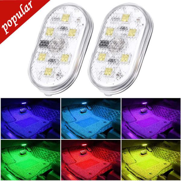 Mini luz LED para Interior de coche, 2 uds., luz táctil inalámbrica magnética recargable por USB, luz de lectura para techo, accesorios para Interior de coche