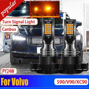 Nouveau 2 pièces voiture PY24W CANBUS aucune erreur lampes LED Auto clignotants avant ampoules pour Volvo XC90 S90 V90 Cross Country 2016 2017 2018