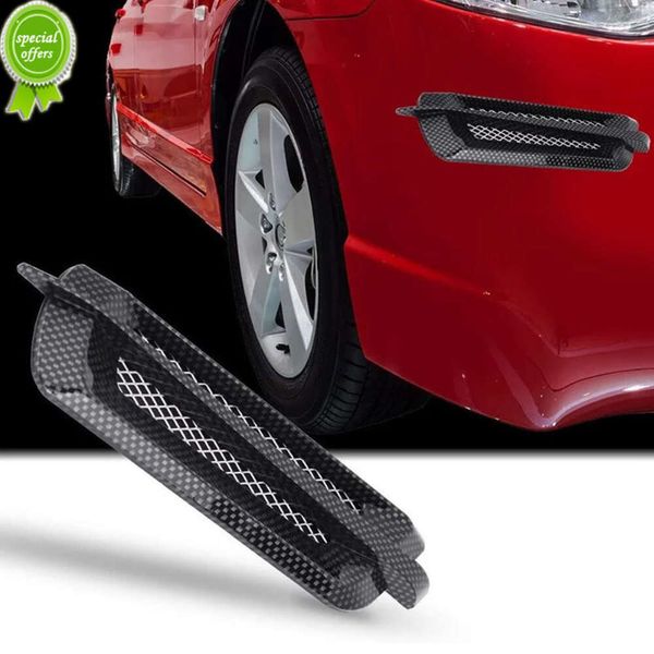 Nuevo 2 uds, cubierta de guardabarros de ventilación lateral para coche, embellecedor de fibra de carbono, textura de rejilla de red, cubierta de rejilla de entrada de aire para coche, pegatina, accesorios universales