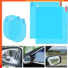 Nieuwe 2 -stcs auto sticker regenbestendige film voor auto achteruitkijk spiegel auto achteruitkijk spiegel regenfilm helder zicht in regenachtige dagen autofilm