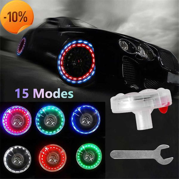 Nouveau 2 pièces voiture pneu roue lumières voiture roue pneu Air Valve moyeu lampe capuchon lumière avec détecteurs de mouvement coloré LED pneu lumière buse à gaz