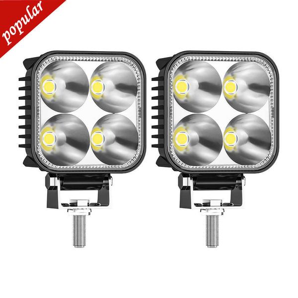 Nuevo 2 uds luz de trabajo constante y estroboscópica 4LED luz antiniebla delantera de coche 12V 24V para camión SUV 4X4 4WD faros de ingeniería LED todoterreno