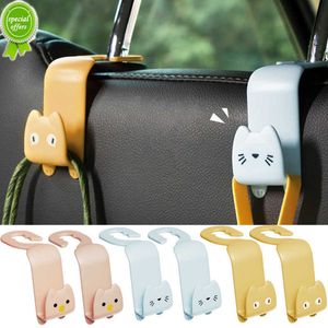 New 2pcs Creative Car Hook Cute Cat Car Seat Hanger Hooks Behind-seat Accessories Organizer Hook Bags Clothes Sundries Hanger Clip