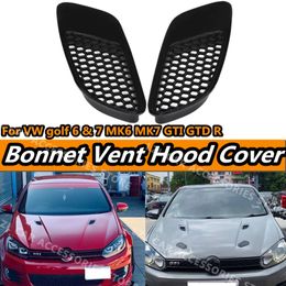 Nouveau 2 pièces capot moteur évent persiennes Air Scoop capot évent couvercle pour VW Golf 6 7 MK6 MK7 GTI GTD R couvercle d'admission d'air noir brillant