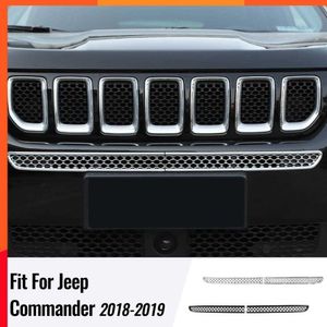 Nieuwe 2 Stuks Grille Grill Cover Inserts Frame Trims Beschermende Grid Voor 2018 2019 Jeep Grand Commander