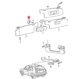 NOUVEAU 2PCS GRENE BEIGE SUNVISOR CLIP CLIP CLIP POUR VW GOLF GTI 1 2 MK1 MK2 POLO VENTO Jetta MK1 MK2 PASSAT B2 B3 B4 191857559