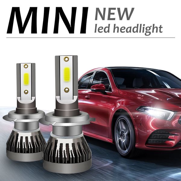 Nouveau 2 pièces H7 LED 8000LM/paire Mini ampoules de phares de voiture H1 LED H4 H8 H9 H11 Kit de phares 9005 HB3 9006 HB4 Auto lampes à LED