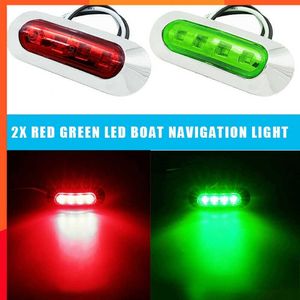 Nuevo 2 uds LED barco luz de navegación cubierta impermeable arco pontón luces barco marino travesaño rojo verde LED luz de popa 12 V-24 V para Kayak