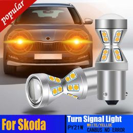 Nuevo 2 uds luces LED intermitentes bombillas Canbus PY21W BAU15S para Skoda Fabia MK1 MK2 Octavia 1 2 Rapid 2011-2019 Superb 2001-2007