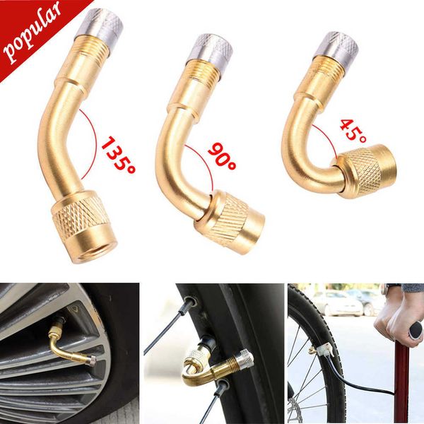 Nouveau 2 Pcs Moto 45 90 135 Degrés Angle Bent Valve Adaptateur Pneu Tube Valve Extension Adaptateur pour Camion Voiture Moto Vélo Haute Qualité