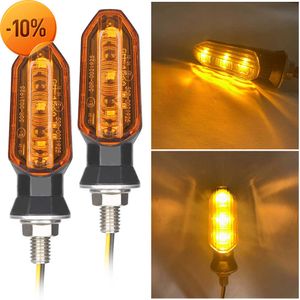 NIEUW 2PCS MOTORCYCLE Universal 3 LED Turn Signals Short Turn Signal Lights Indicator knippert flitsen Amber Color