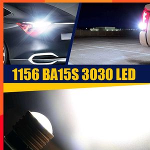 Nouveau 2 pièces P21W Led 1156 BA15S 1157 BAY15D P21 5W R5W R10W Ampoule 9SMD 3030 Clignotants De Voiture Lampe De Recul 12V Blanc Universel