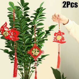 Nouveau 2pcs / pack Red China Knot suspension suspension chinois Lantern Lanterne suspendue Ornements Home Spring Festival du Nouvel An Decoration Cadeaux
