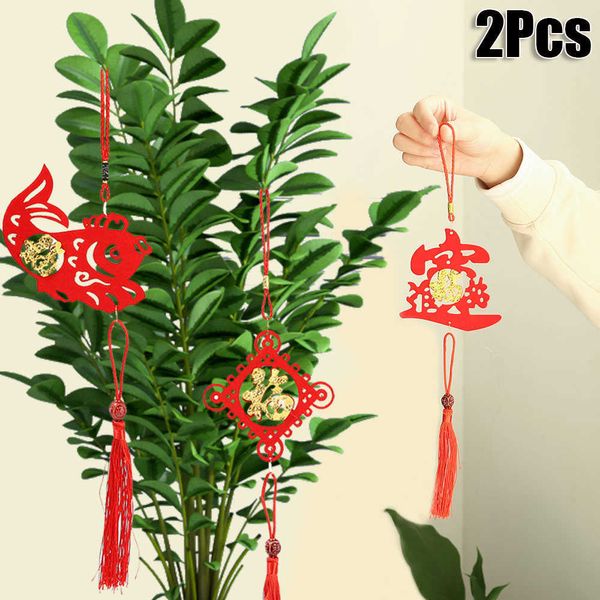 Nouveau 2pcs / pack Red China Knot suspension suspension chinois Lantern Lanterne suspendue Ornements Home Spring Festival du Nouvel An Decoration Cadeaux