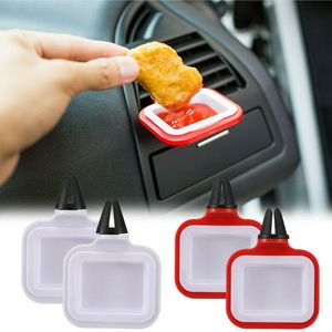 Nouveau 2 pièces porte-sauces universels portables support pince à tremper voiture panier à Ketchup sauces à tremper intérieur de voiture accessoires de style de voiture