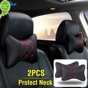 Nouveau 2 pièces en cuir Pu voiture cou oreillers appui-tête protecteur universel appui-tête dossier coussin pour tête soulagement de la douleur coussin de repos