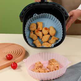 Nieuwe 2 Stuks Herbruikbare Air Fryer Siliconen Pot Oven Bakplaat Voor Pizza Airfryer Siliconen Mand Gebakken Kip Grill pan Mat Voor Keuken