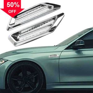 Nieuwe 2 stks/set Auto Air Flow Fender Side Vent Grid Decoratie Stickers 3D Cover Gat Intake Grille Duct Decal auto Styling Accessoires