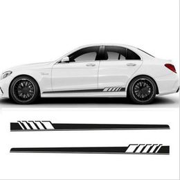 NOVO 2 pçs Set Edition Auto Skirt Decoração Adesivo Para Mercedes Benz Classe C W205 C180 C200 C300 C350 C63 AMG303N