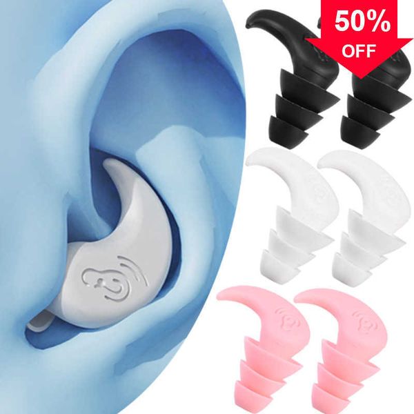 Nouveau 2 pièces Silicone Anti bruit bouchon d'oreille bouchons d'oreille étanche natation Protection de l'oreille réduction du bruit nager bouchons d'oreille pour dormir voyage