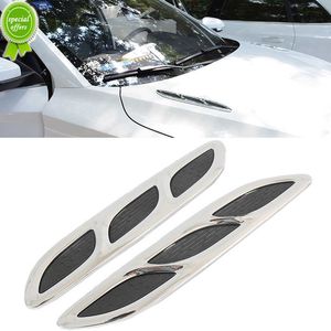 Nouveau 2pcs simulation évent fausse sortie d'air capot latéral capot voiture côté flux d'air évent garde-boue couverture latérale grille d'admission autocollant décoratif