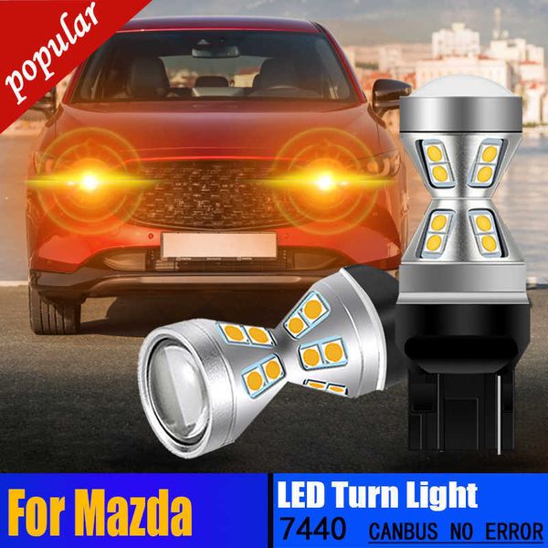 Nouveau 2PCS T20 7440 Canbus LED Clignotants Ampoules Clignotants Pour Mazda 2 DL DJ 3 BL BM BN 6 GJ CX-5 CX5 KF CX9 CX-9 MX5 ND RX8 SE FE