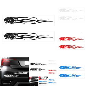 NIEUW 2PCS Tiger Flame Totem voor Mercedes Benz VW / Accessories Car Body Sticker Auto Window Bumper Door Decoratie