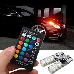 Nouveau 2PCS Universal Car RGB LED 12V T10 LED RGB 5050 6SMD Remote contrôleur Lire la licence de licence de licence de licence de licence de licence