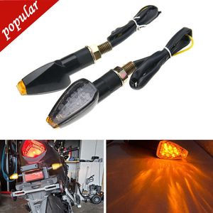 New 2PCS Universal Motorcycle LED Turn Signals Long Short Turn Signal Indicator Lights Blinkers Flashers Amber Color Accessories