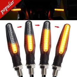 Nouveau 2 pièces universel moto clignotant lumière 12V LED coulant eau clignotant pliable moto clignotant lumières Signal lampe IP68