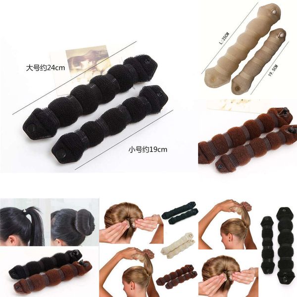 Nuevo 2 PCS Women Styling Ex Magic Sponge Bun Fan Donut Ring Shaper Foam Braider Herramienta para el cabello de bricolaje de niña Gran tamaño