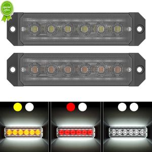 Nouveau 2X 24Led Strobe Avertissement Côté Lumière Super Bright Grille Clignotant Barre Lumineuse Constante Camion De Voiture Lampe Ambre Blanc Rouge Bleu 12V 24V