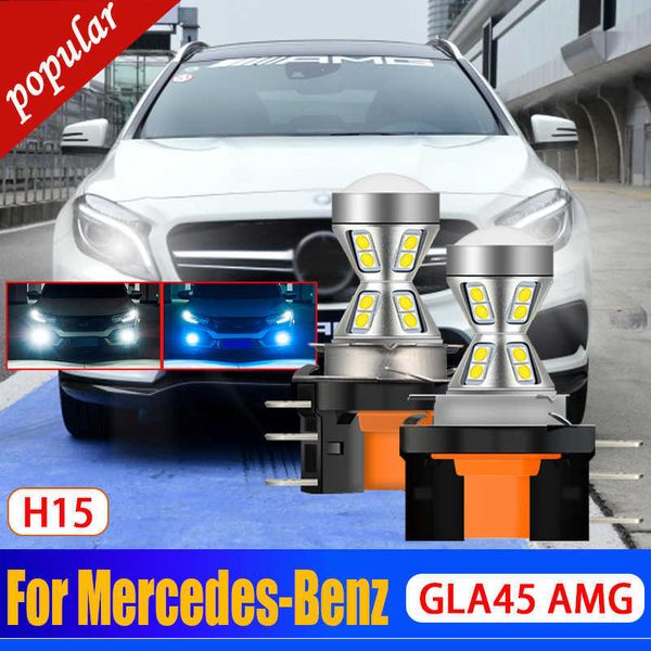 Nuevo 2x Auto H15 LED DRL Señal delantera Bombillas de luz diurna Lámpara de circulación diurna para mercedes-benz CLA45 GLA45 AMG 2015 2016 2017 2018 2019