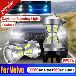 Nieuwe 2x Canbus Geen Fout Super Heldere Dag Lampen PW24W Koplamp DRL Dagrijverlichting Lampen Voor Volvo XC60 2014 -2019 S60 2014-2018