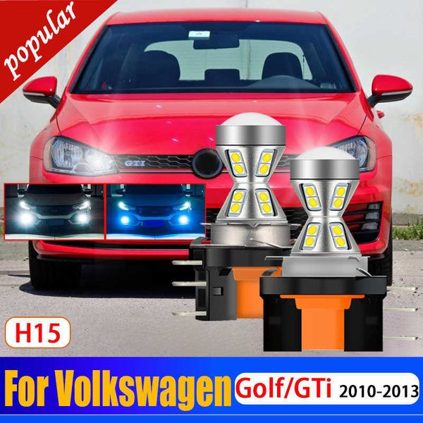 Nuevo 2x coche Canbus H15 LED DRL señal frontal bombillas de luz de día lámpara de circulación diurna automática para Volkswagen Golf MK7 GTi 2010 2011 2012 2013