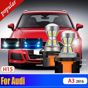 Nieuwe 2x Auto Hoge Heldere Canbus Foutloos H15 LED DRL Front Signaal Dag Gloeilampen Auto Dagrijlicht voor Audi A3 Quattro 2016