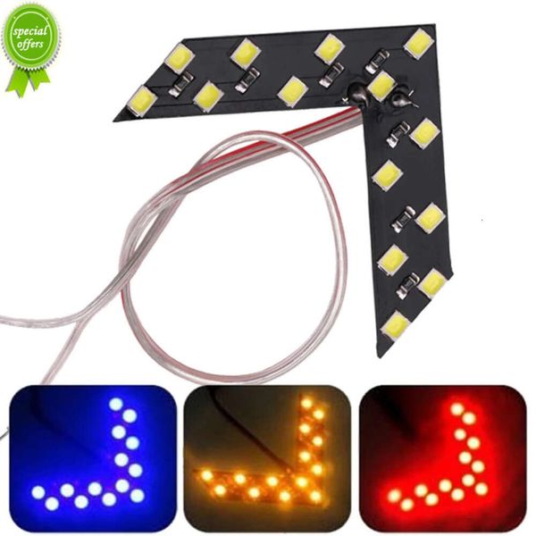 Nuevo 2x bombilla indicadora LED para coche, luz de señal para espejo retrovisor, lámpara de estilo de Panel de flecha para Auto/motocicleta, rojo, azul, amarillo, 12V, 12SMD