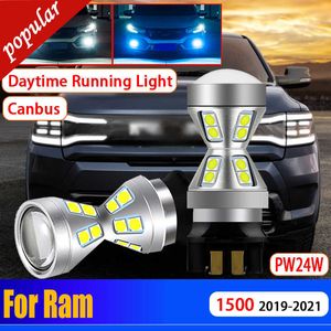 Nouveau 2x voiture Super lumineux Canbus sans erreur jour signal lampe PW24W phare DRL feux diurnes ampoule pour Ram 1500 2019 2020 2021