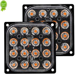 NIEUW 2X LED -STROBE WAARSCHUWING LICHT STROBE Grille Flash Truck Lamp Amber Verkeerslicht 12V 24V Ronde auto Licht Square Side Maker Lights