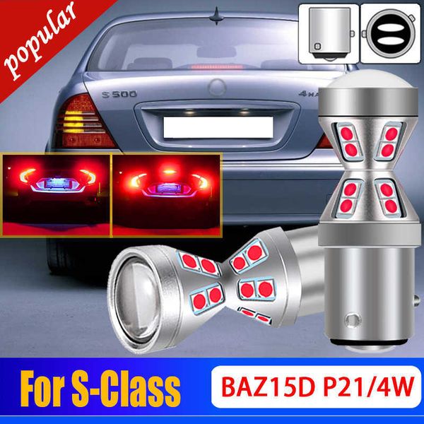 Nuevo 2X P21 / 4W 566 LED Tail Stop Brake Light Bulbs BAZ15d Lámparas para mercedes-benz s-class S 320 400 CDI S 350 430 500 4-matic S55 AMG