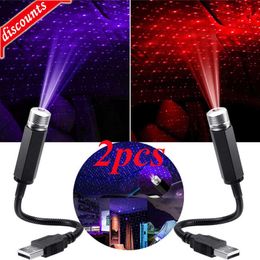 Nieuwe 2X Romantische LED Sterrenhemel Nachtlampje 5V USB Powered Galaxy Star Projector Lamp voor Autodak Kamer Plafond Decor Plug en Play