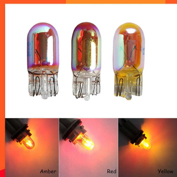 Nouveau 2X W5W 194 T10 12V5W Diadème Chrome Rouge Jaune Ambre Clignotant Feu stop de voiture Lampe halogène ampoule Plaque d'immatriculation Lampe Dome Light